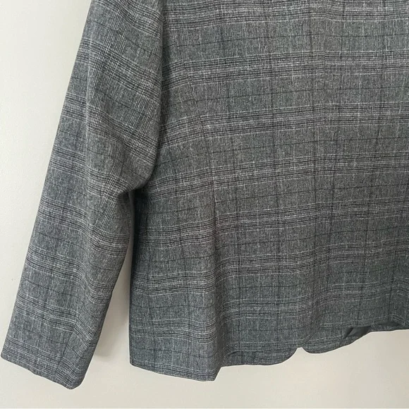 Evan Picone Glen Check Plaid Blazer Jacket 16 Womens Grey Office Career Business - Picture 7 of 11
